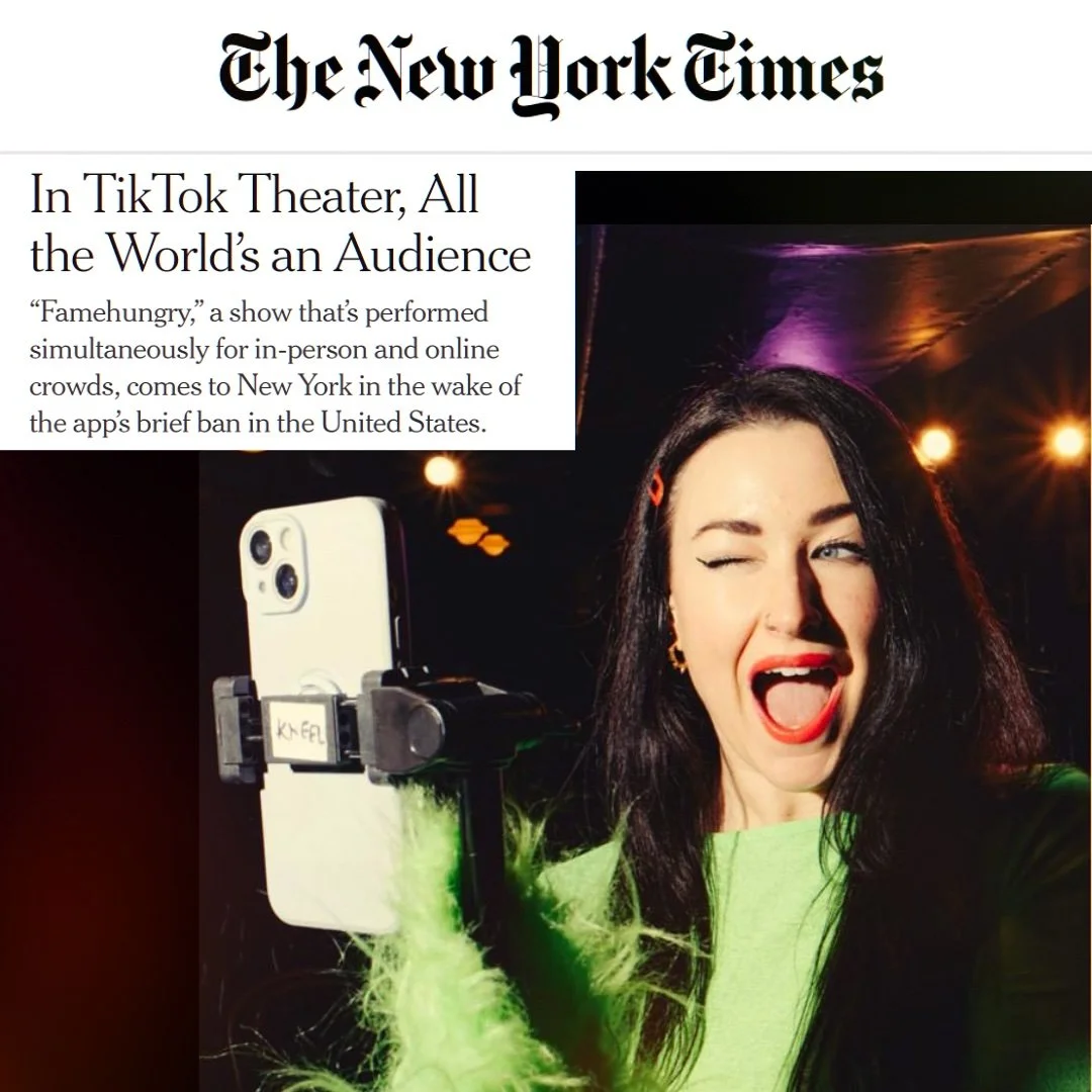 HOLY HELL WE&rsquo;RE IN THE NEW YORK TIMES!! 💥

Turns out opening a weird little existential crisis of a show during a global and political media storm may have had some benefits?!

We&rsquo;re 2 shows into our [potentially illegal?] run of FAMEHUN
