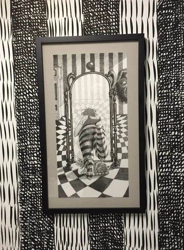 Drawing by Cavin Jones. Print from his "Into Wonderland" Series