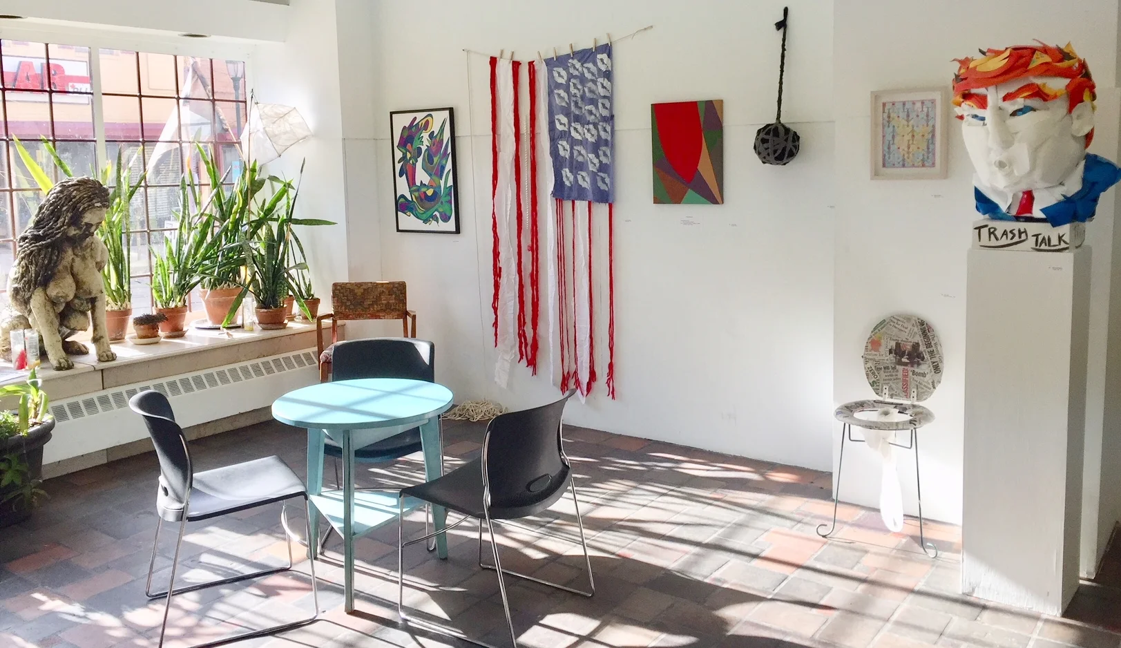 From L to R (after window) Domingo P. Negron, Maci Kociszewski, Gloria Rohlfs, Robert Platt, Pamela Flynn, Be Frank (toilet) and Simone Spicer.