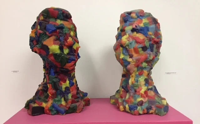 Fire Puja, ink jet print from watercolor, 40 x 31 in., 2016/2018 2005, urethane resin