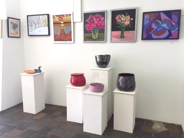 Various painting and ceramic students’ work