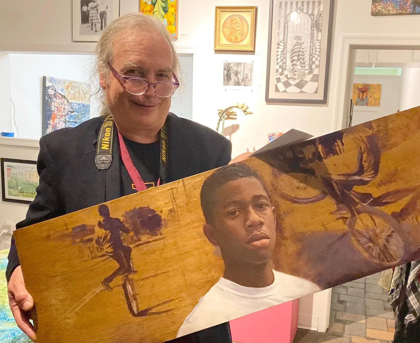 Artist Garth Herrick on the night he was awarded Linden’s Gift and the Community’s Gift.