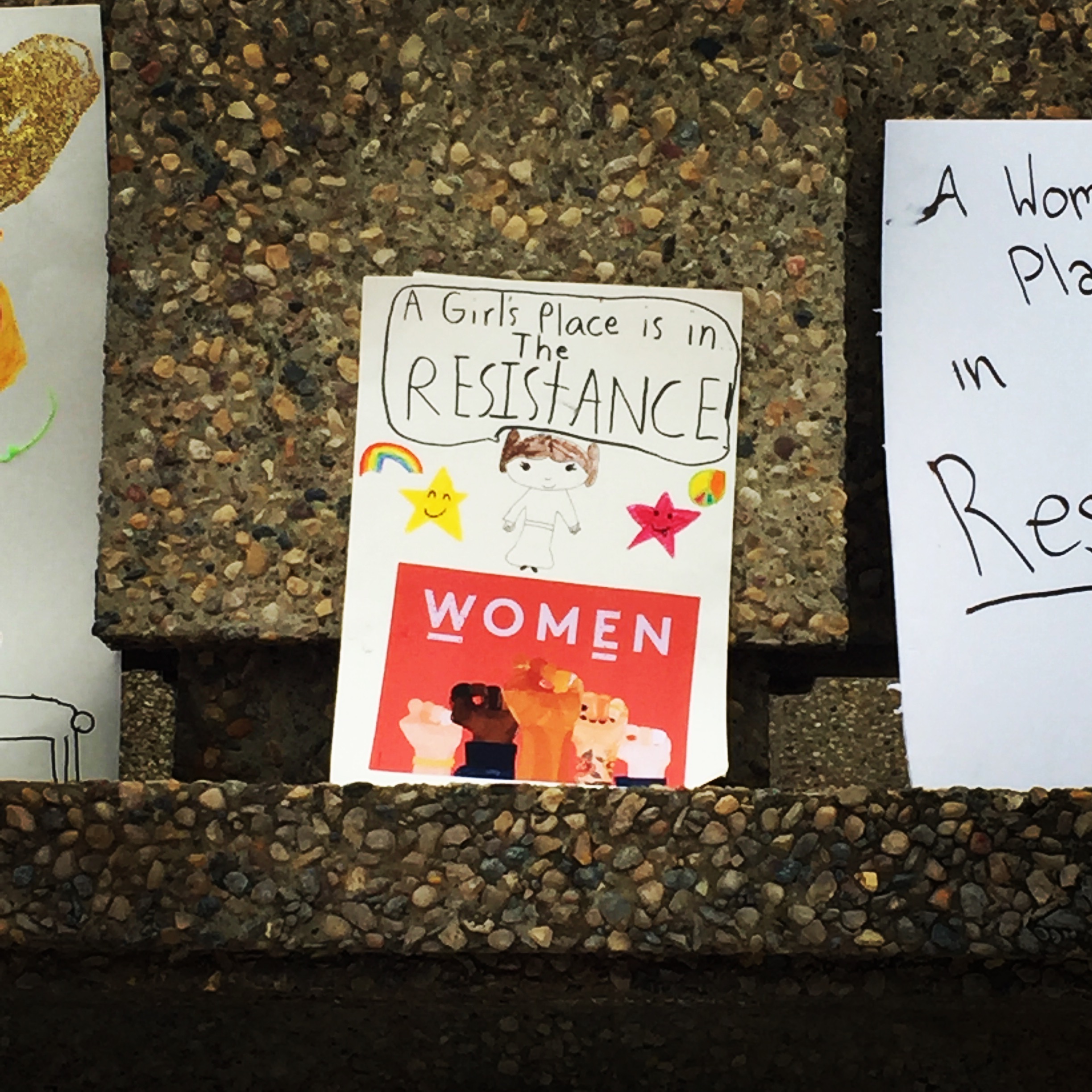 Eight's protest sign. 