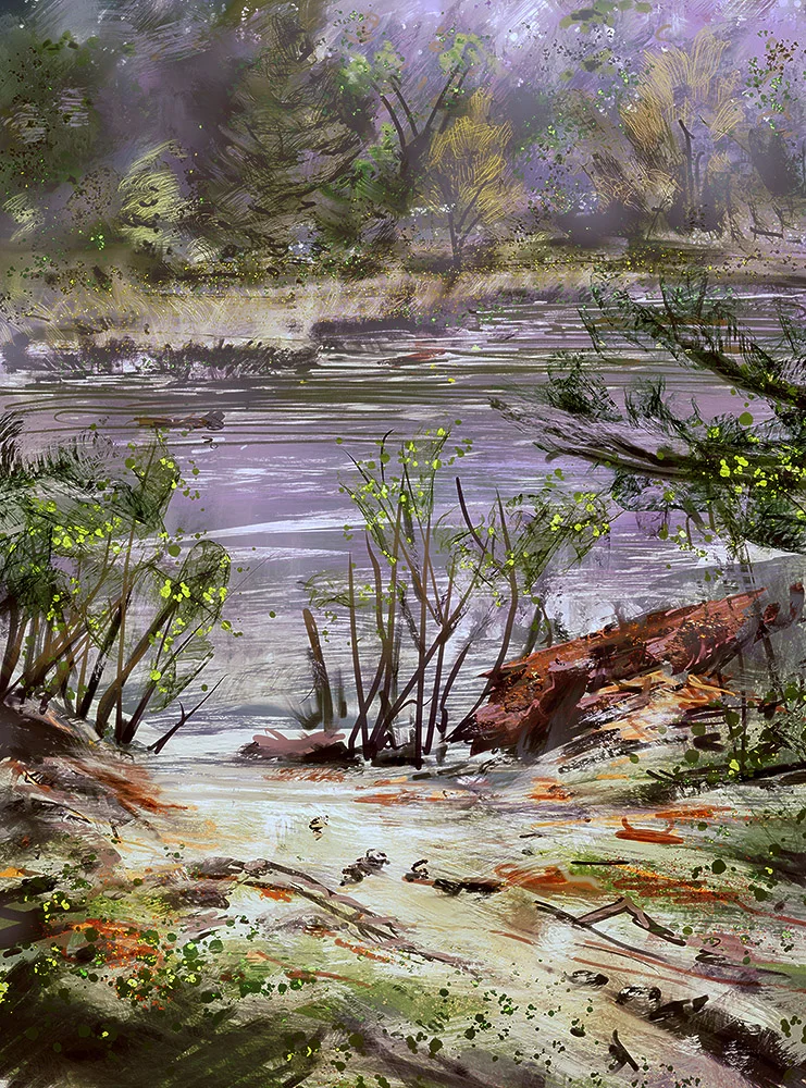 iPad Pro painting en plein air