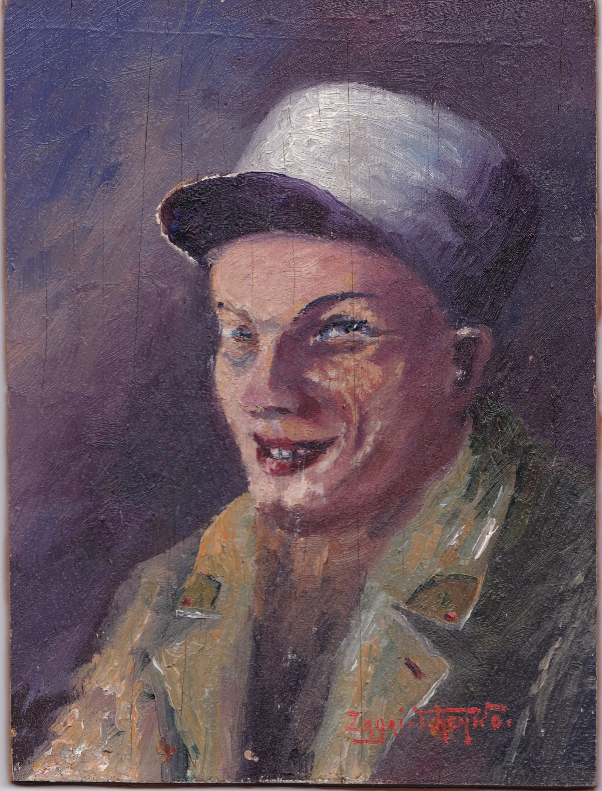 Portrait of Boy. Oil on board, n.d This portrait shows Tuhn's initial attempts to paint. The piece was collected from his mother's collection, which was then donated to the War Memorial Museum in Berlin after her death. It can be compared with avant-garde movements in Europe at the time like Expressionism and Fauvism, with significant exponential figures such as Karl Schmidt-Rottluff andErnst Ludwig Kirchner.
