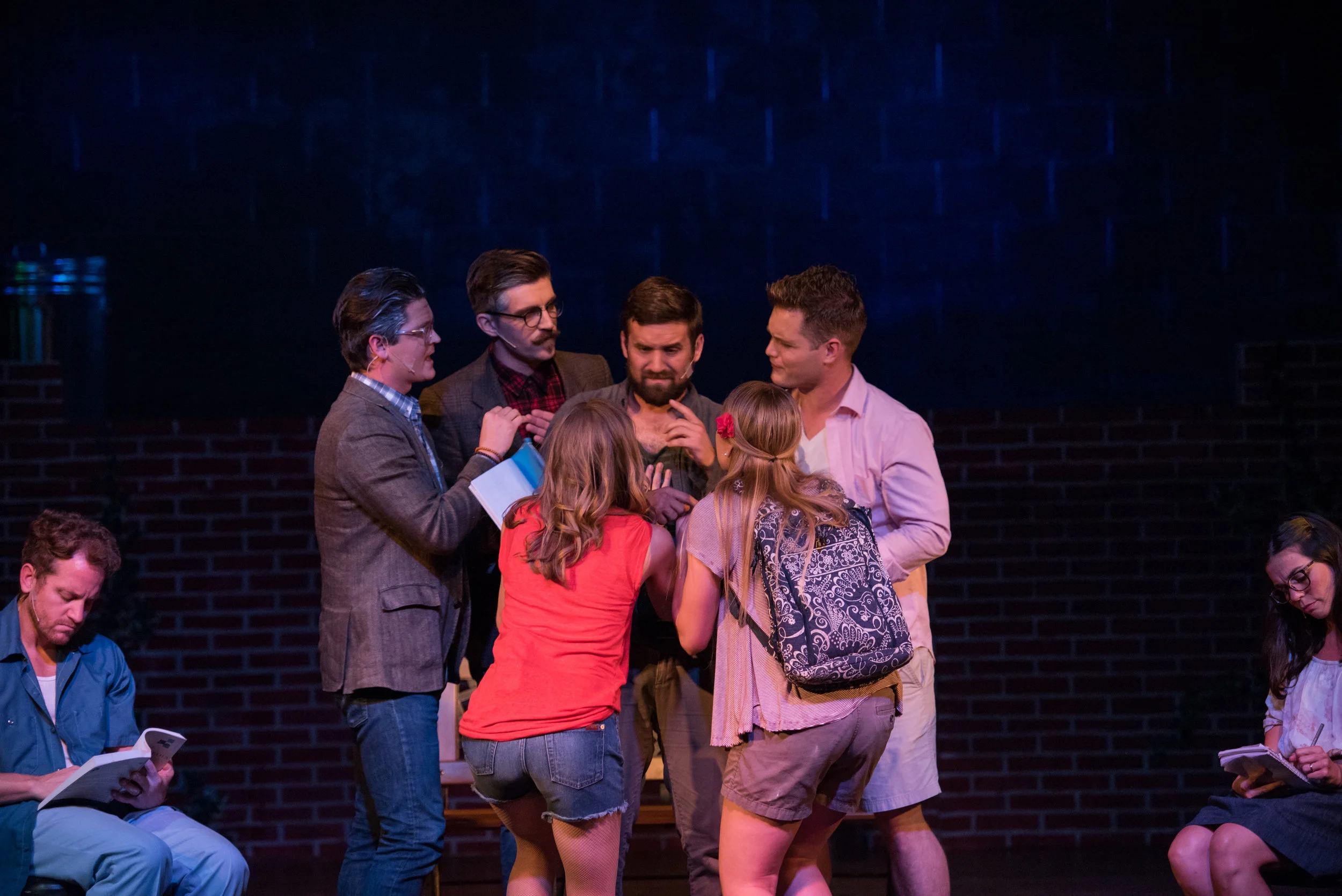 Nod, played by Arts at Center Street Theatre Company member Benjamin Reese, "had 'absorbed' voices from throughout his life, and his inner dialogue sets the scene for the entire play." 
