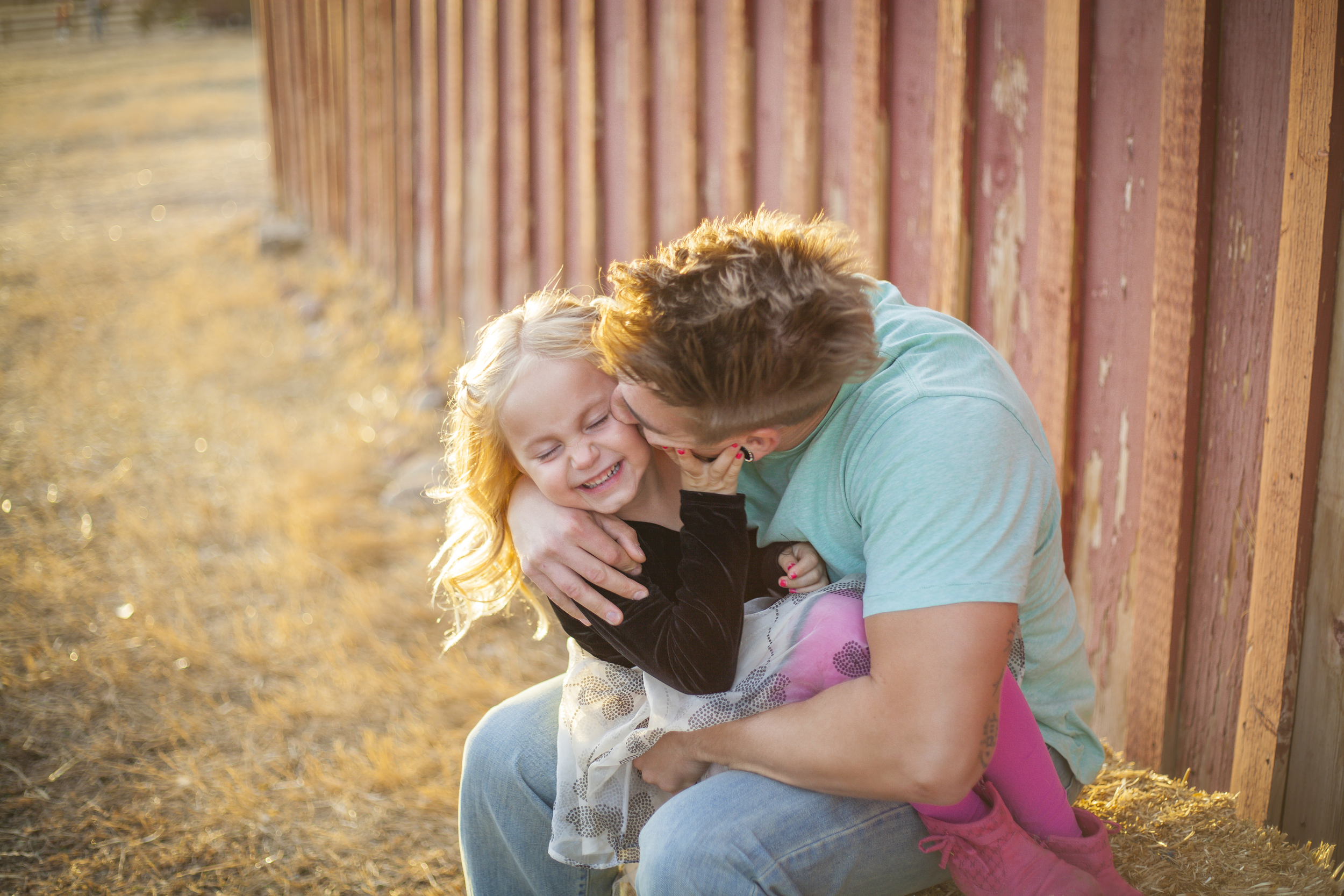 Beautiful Daughter Kiss | Colorado Golden Hour Photography