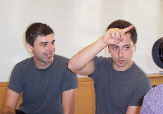 Larry Page (left) and Sergey Brin, the Co-founders of Google. Photo credit: Ehud Kenan