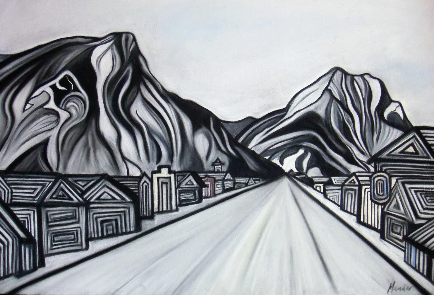 Main Street and Mt. Royal, Frisco, CO. Pastel 22x30"