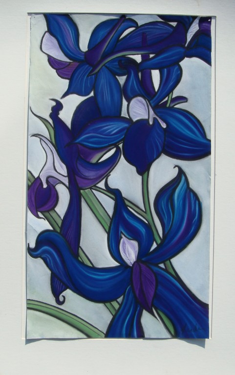 Larkspur. Pastel, 12x22