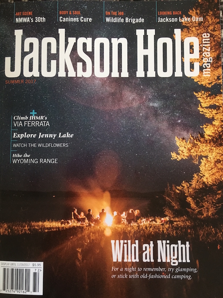 Summer 2017, Jackson Hole Magazine The Skyline Trail: A history and highlights of new 6-mile bike and hike trail on US Forest Service land (Bridger-Teton National Forest).