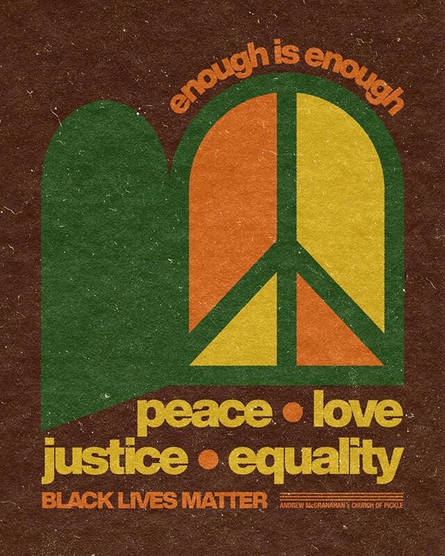Made in collaboration with Andrew McGranahan in support of those fighting for human rights. Here&rsquo;s to peace, love, justice, and equality ahead. ☮︎♡⚖︎☯︎