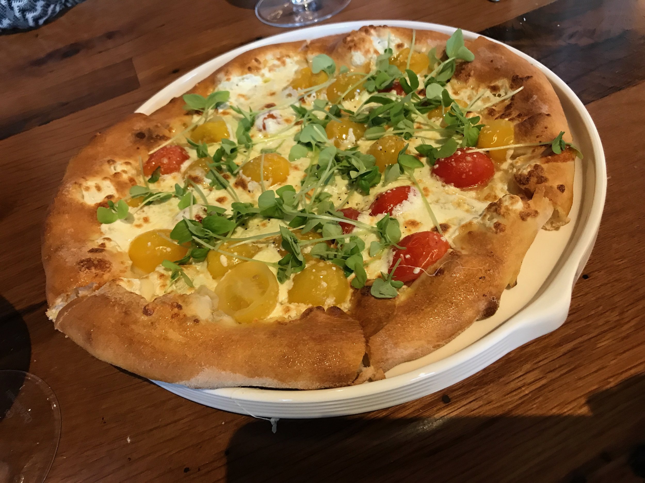 Margherita Pizza - Cherry Tomatoes Fresh Mozzarella, Basil, Olive Oil