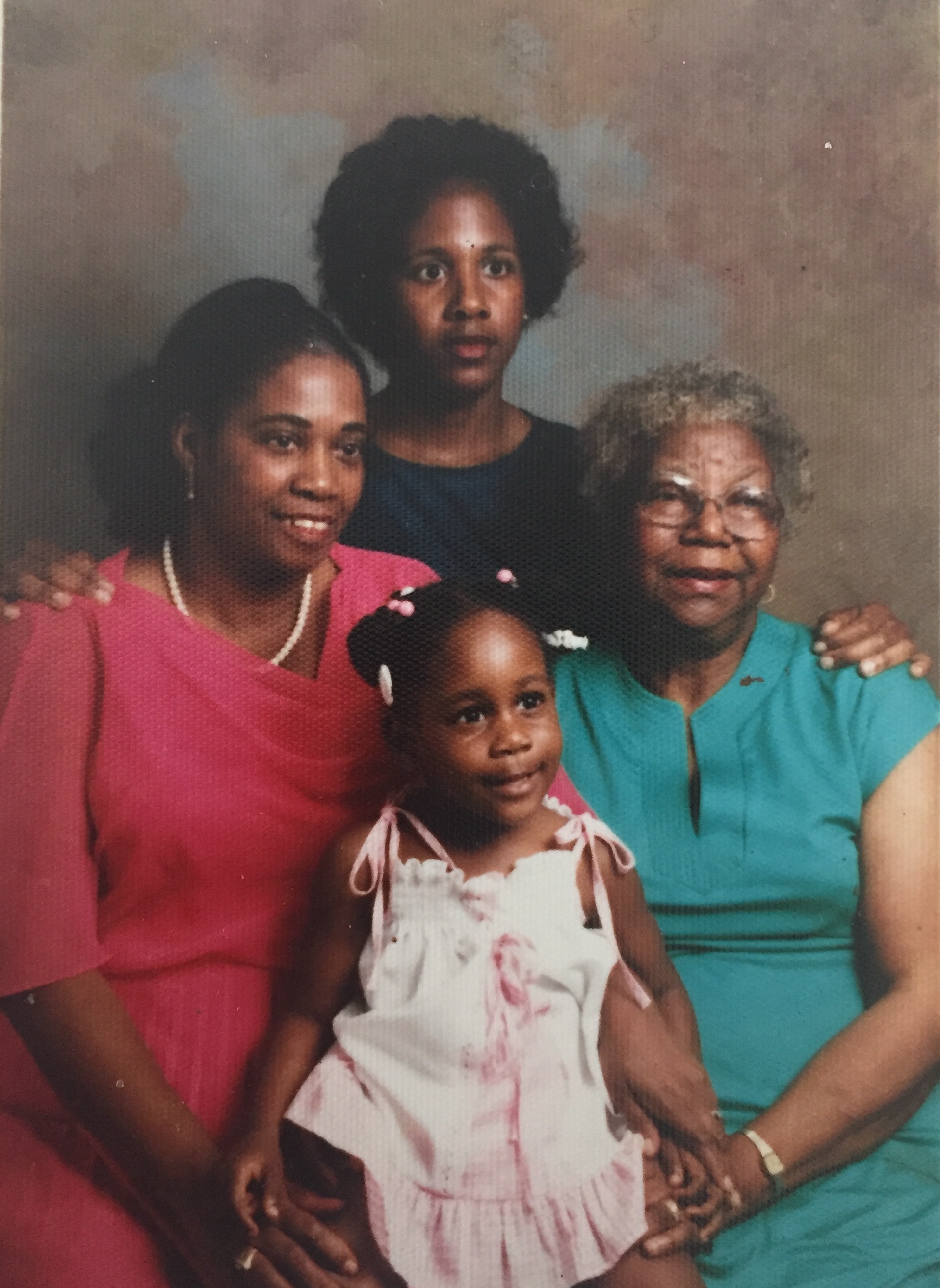 Four generations of Black Girl Magic. Me about aged 3? Pictured with my mother (top) My grandmother (left) and my great-grandmother (right) 