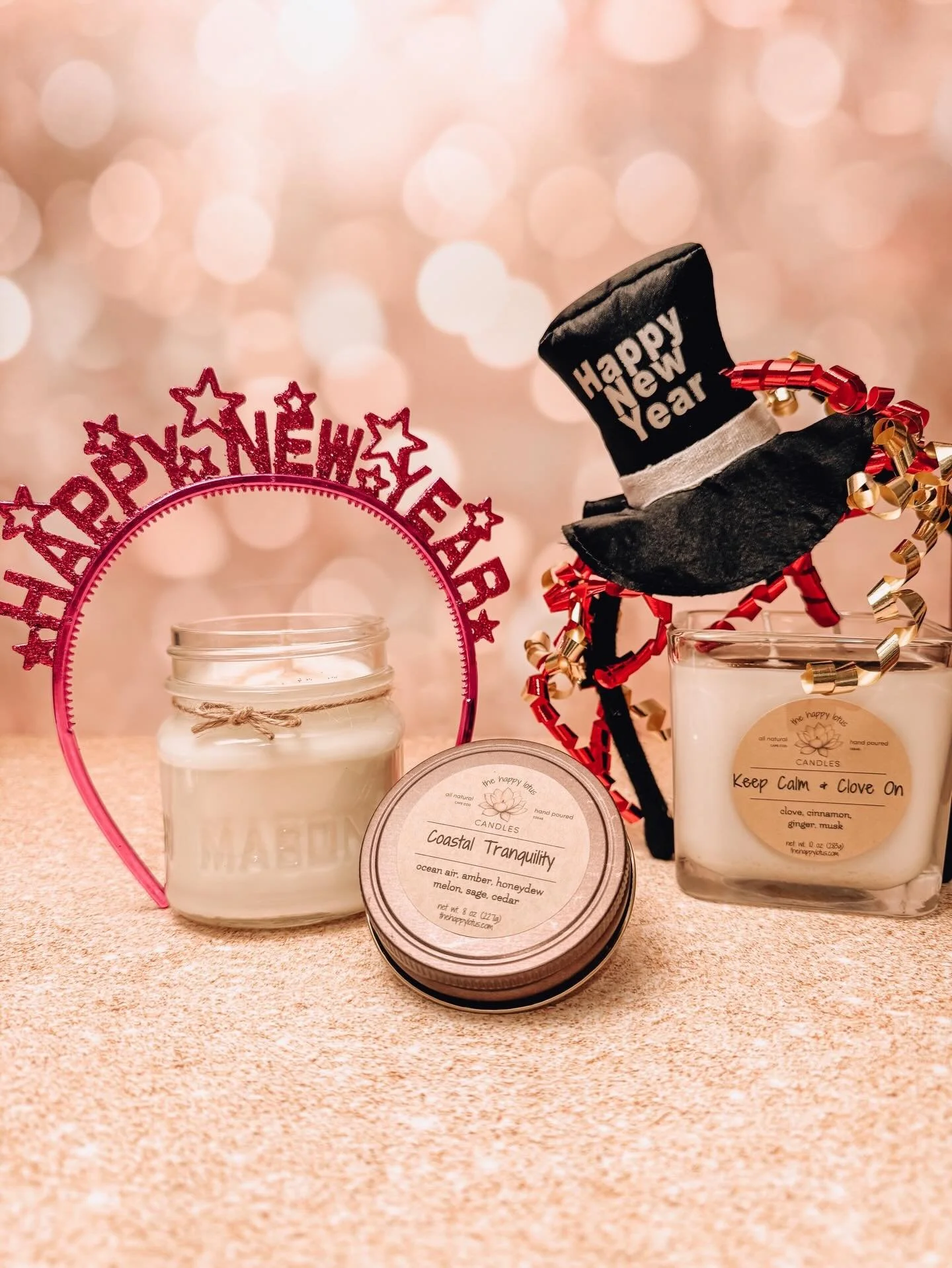🎉 Ringing in 2026 the only way I know how: with candles wearing party hats. ⁣
⁣
🥳 It&rsquo;s time to light up 2026.⁣
⁣
🎉 Here&rsquo;s to a great new year!⁣
#newyear #thehappylotuscandles #happynewyear #newyearnewpours #candlemakerlife