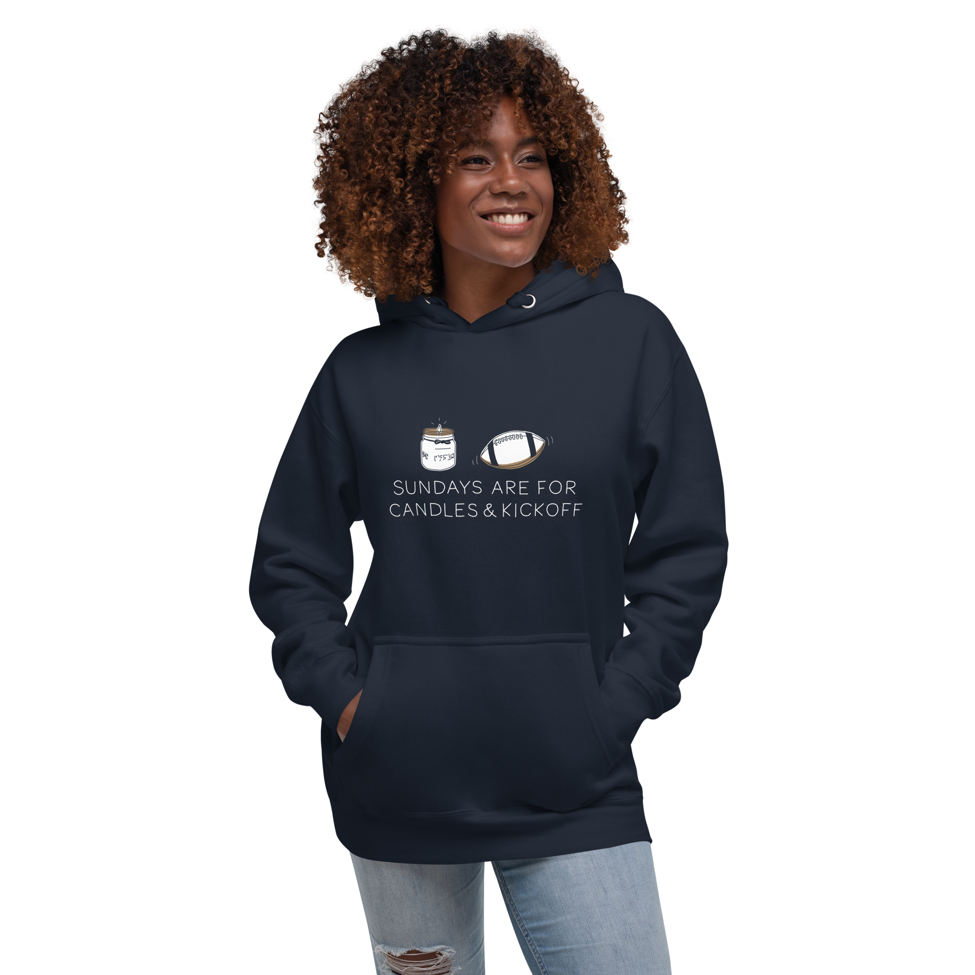 Sundays are for Candles & Kickoff Heavyweight Hoodie | Dark Colors