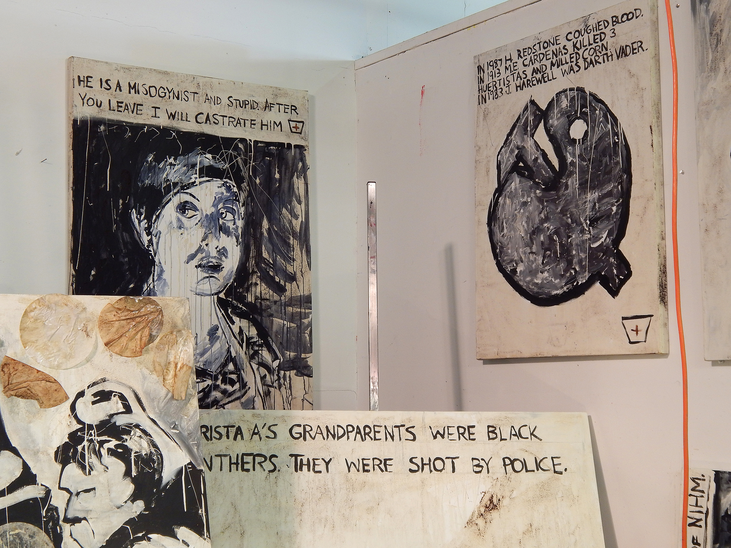 13 Baristas Art Collective, installation and paitnings in progress, Adam Turl, 2015