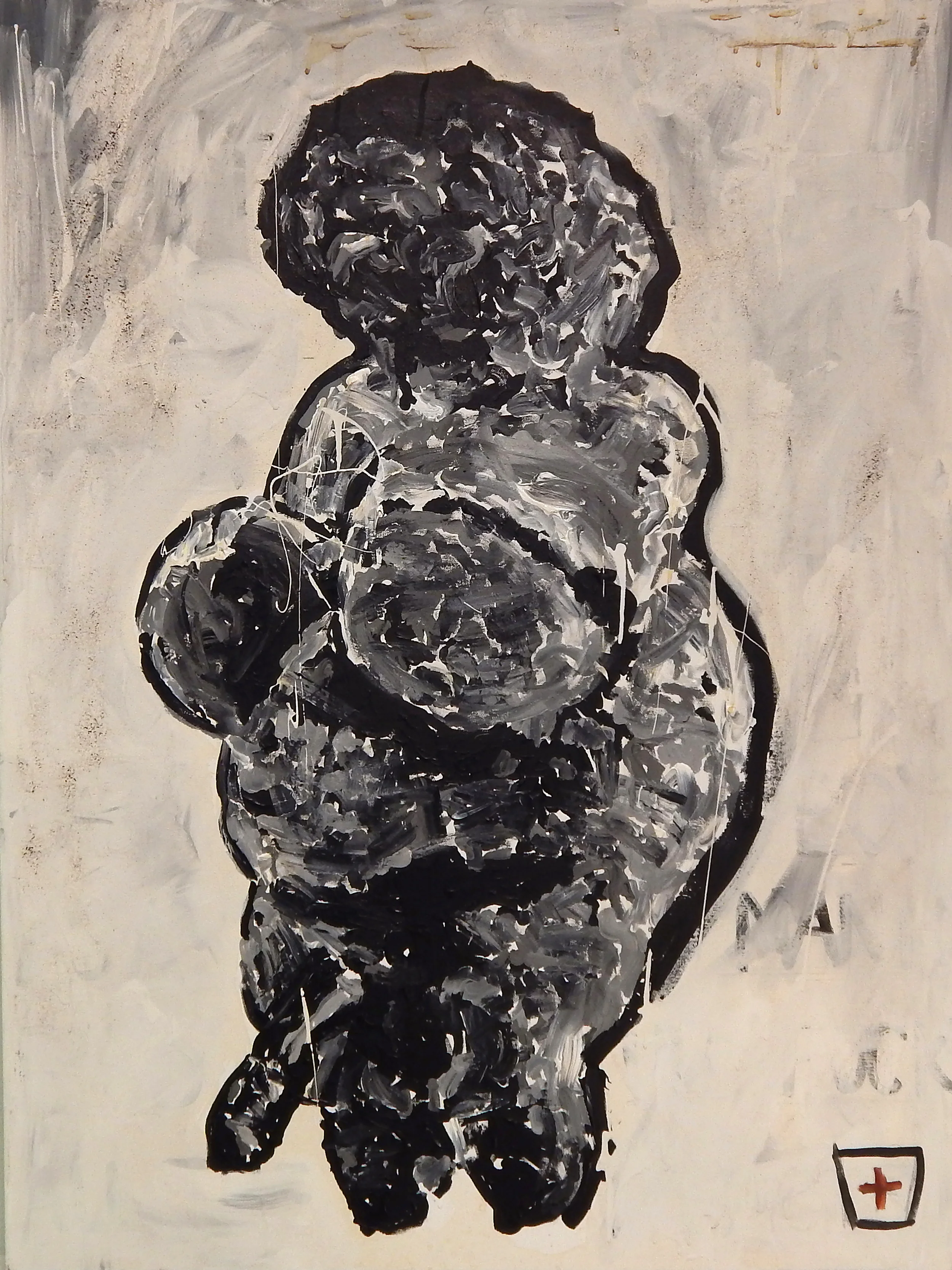Trans Venus, acrylic, coffee and chewing gum on canvas. 30 x 36 inches, 2015.