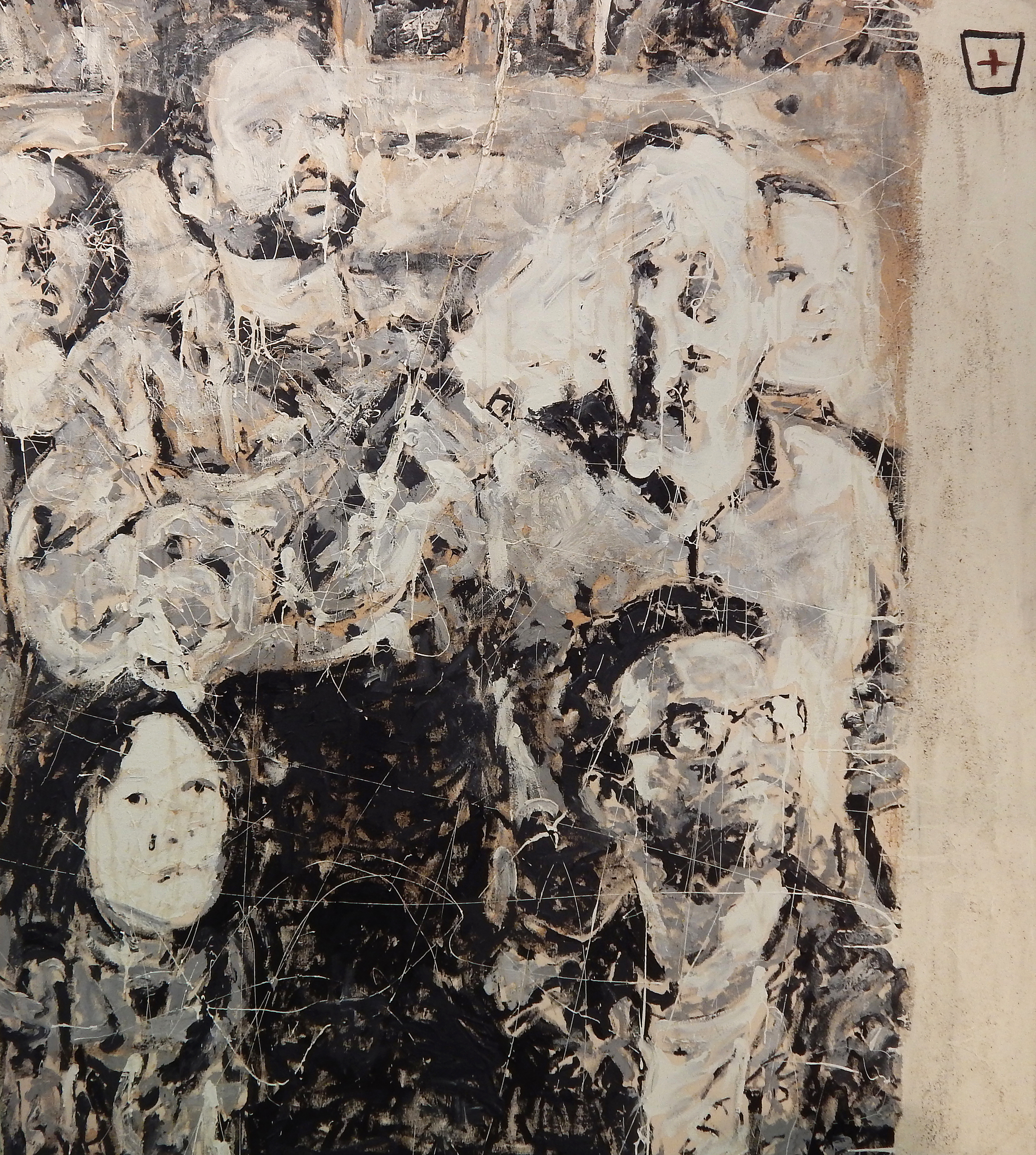 November 7, 2019, acrylic, coffee and chewing gum on canvas. 48 x 60 inches, 2015