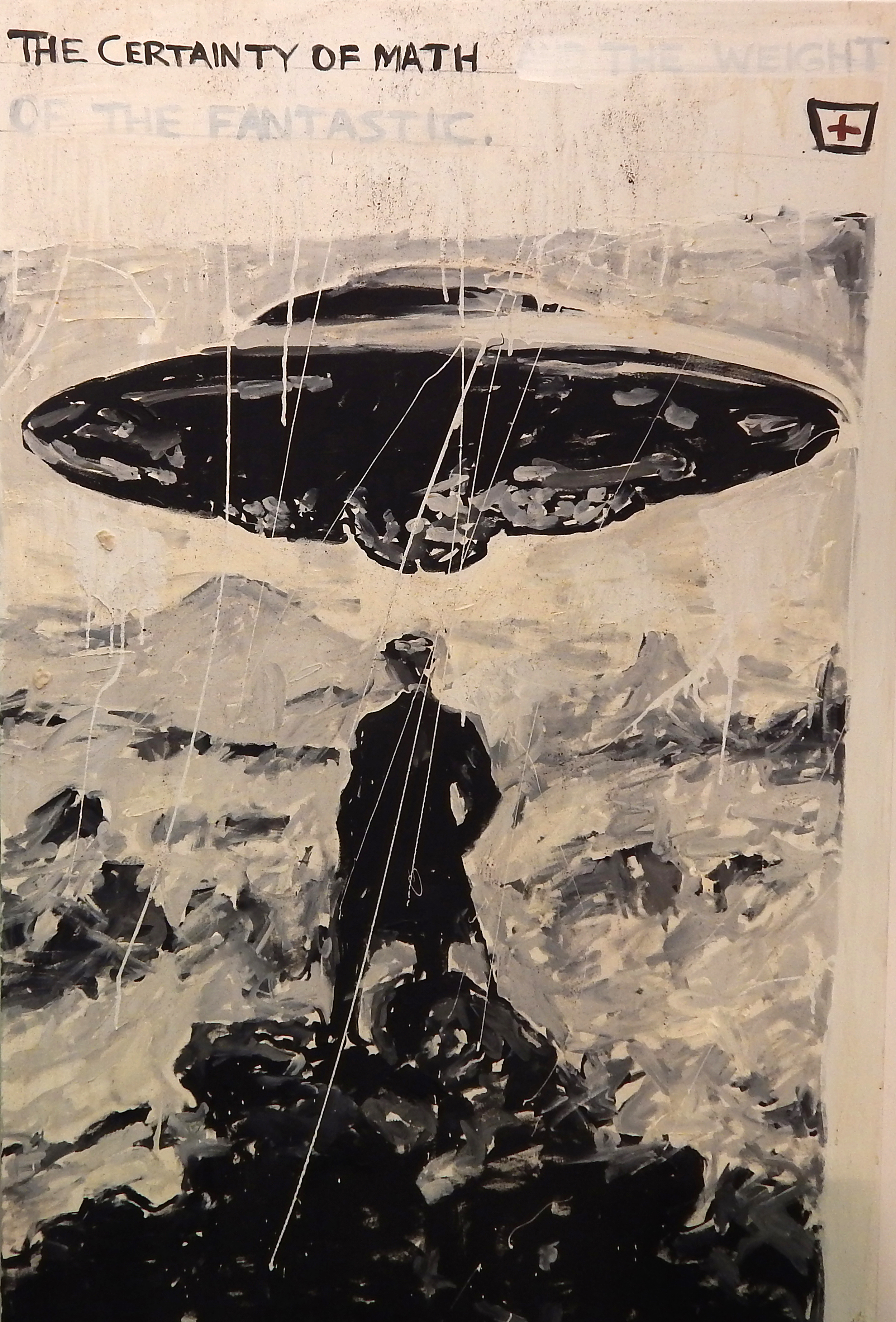 Ascension, acrylic, coffee and chewing gum on canvas. 40 x 60 inches, 2015.