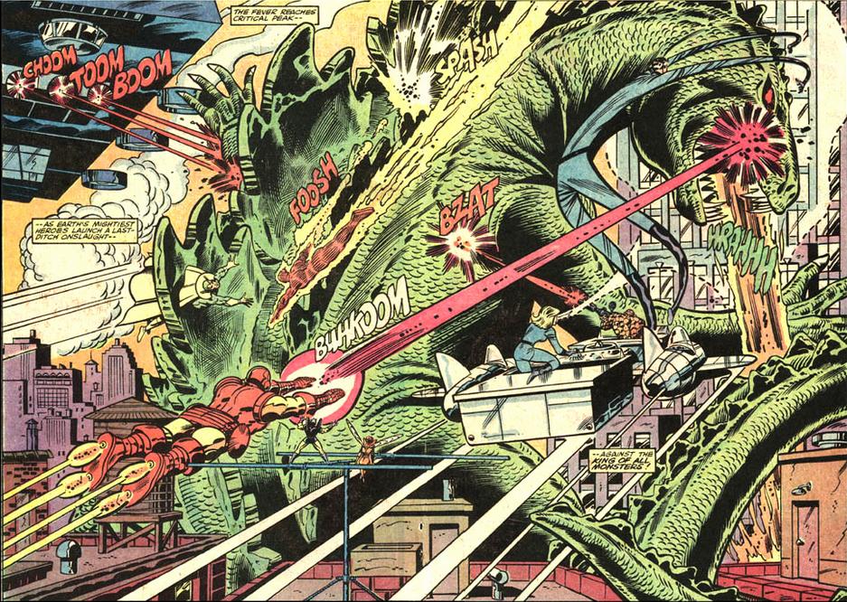 Marvel's original Godzilla series from the 1970s culminated in an epic battle with the Avengers. The series held the title of the longest running Godzilla comic book series until it was recently eclipsed by IDW's Godzilla Rulers of Earth series.