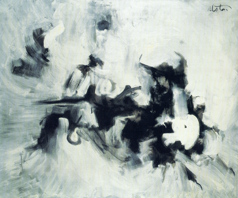 Charles Alston, Black and White #7 (1961), Oil on canvas , 5 x 54 inches 