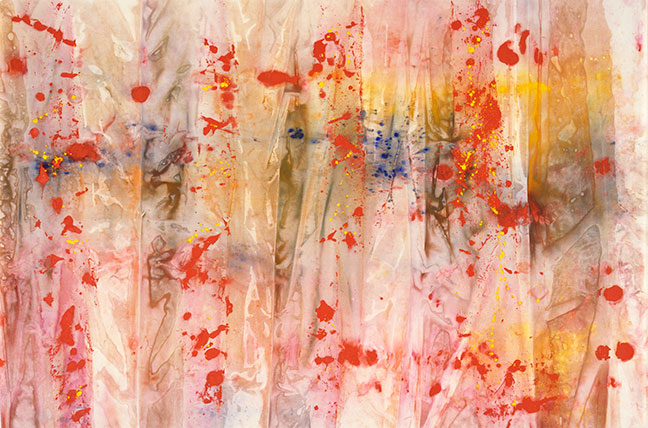 Sam Gilliam, Red April, 1970, Acrylic on canvas, 10 x 160 inches 
