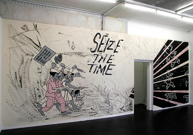 Emory Douglas, Seize the Time , reproduction of a 1969 poster in an art gallery in Scotland