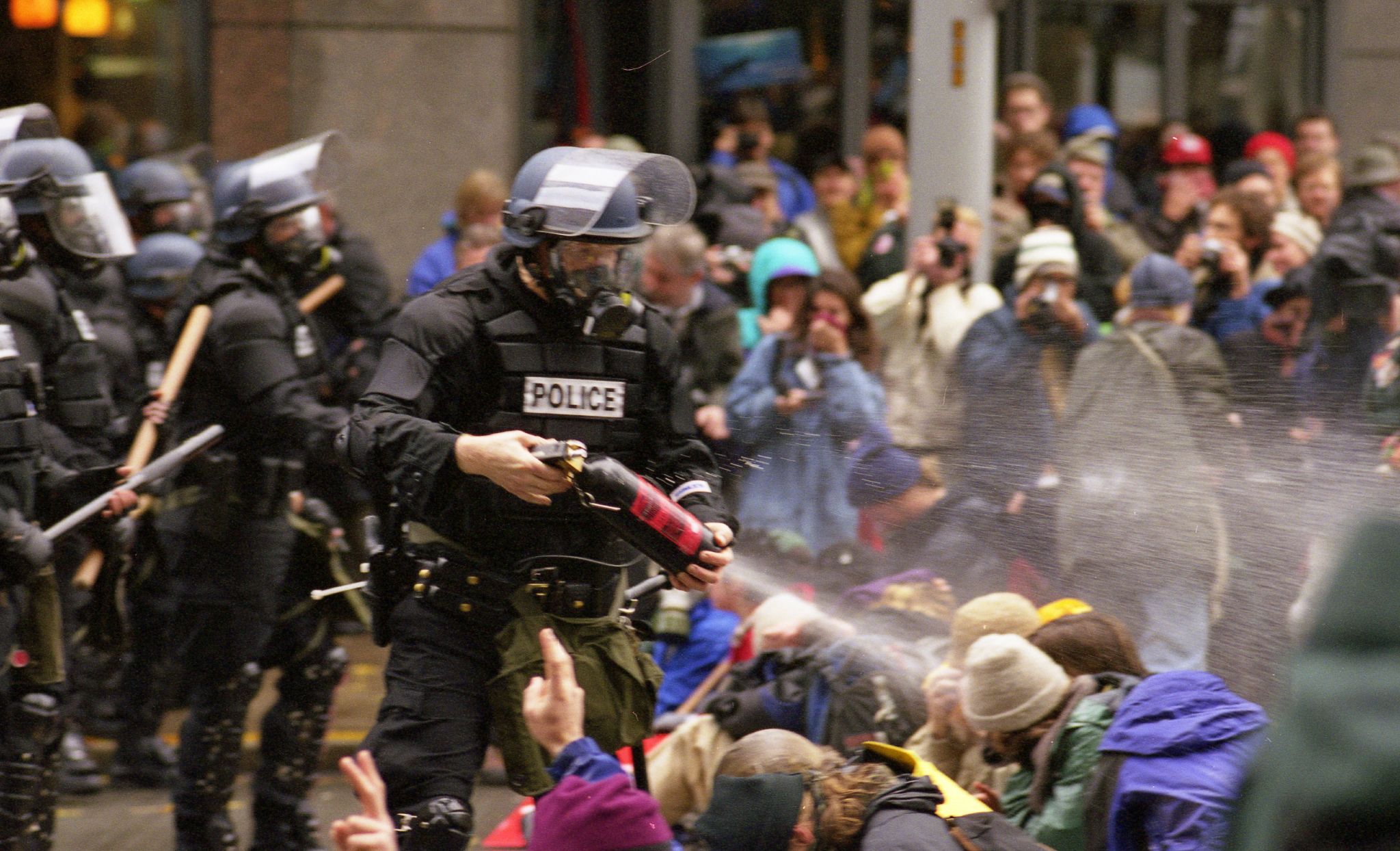 The 1999 World Trade Organization protests in Seattle.