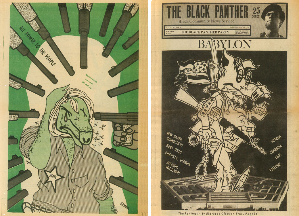 Emory Douglas designs in The Black Panther
