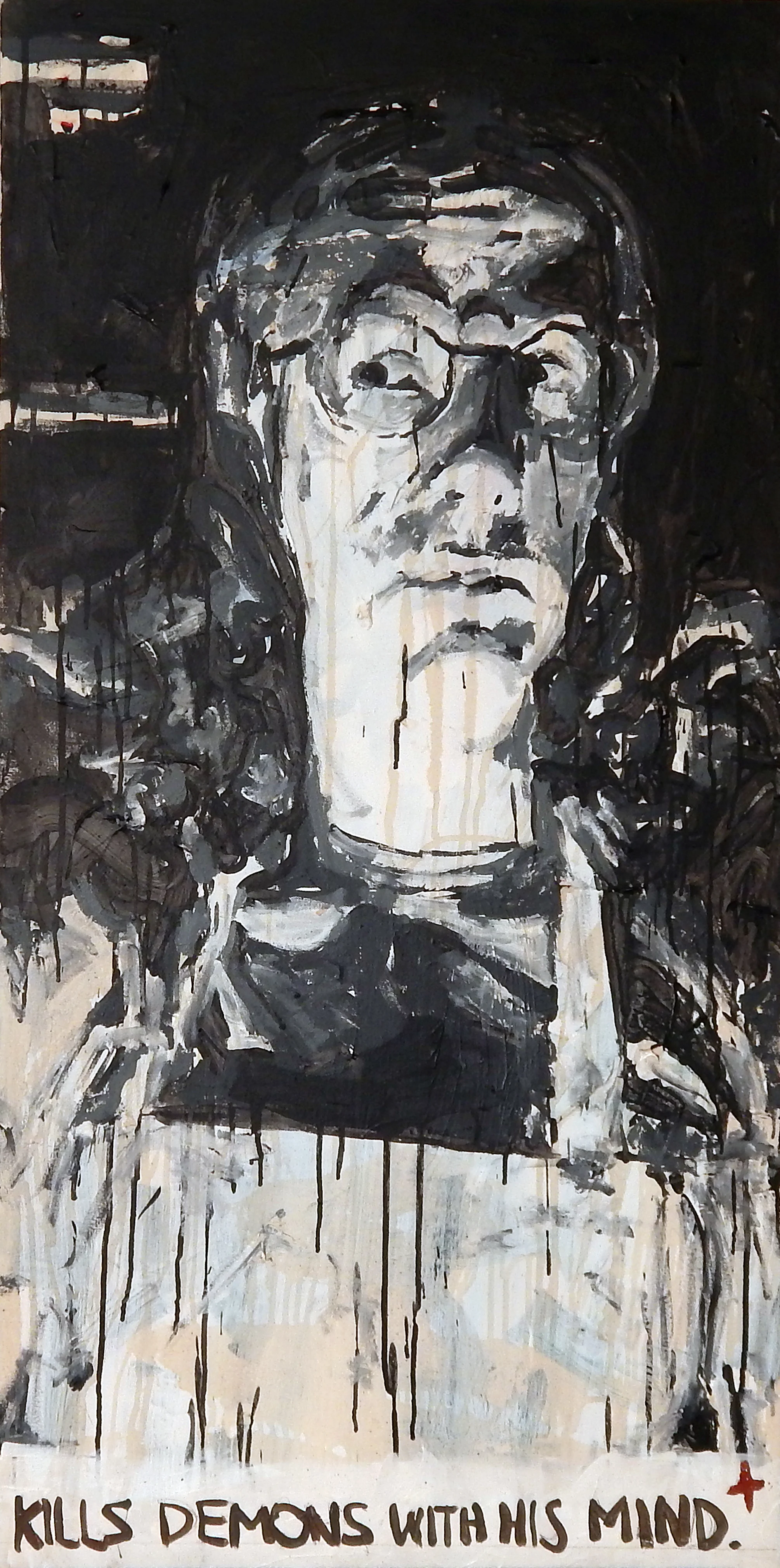 "Druid" acrylic, coffee and mixed media on canvas.