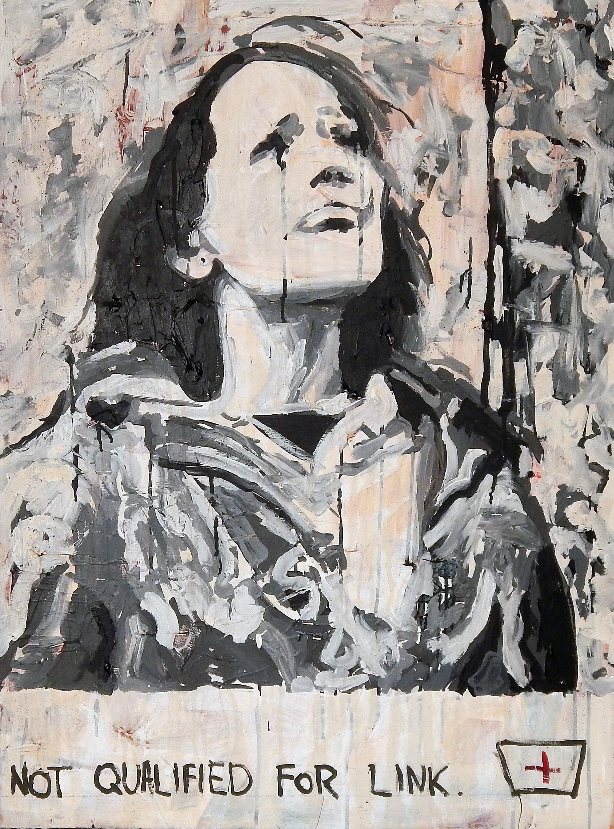 "EBT" acrylic, coffee and mixed media on canvas.