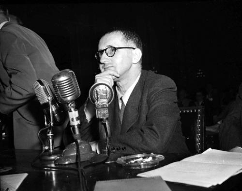 Brecht brought before the House Un-American Activities Committee in 1947