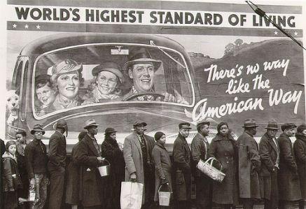 Breadline during the Great Depression.
