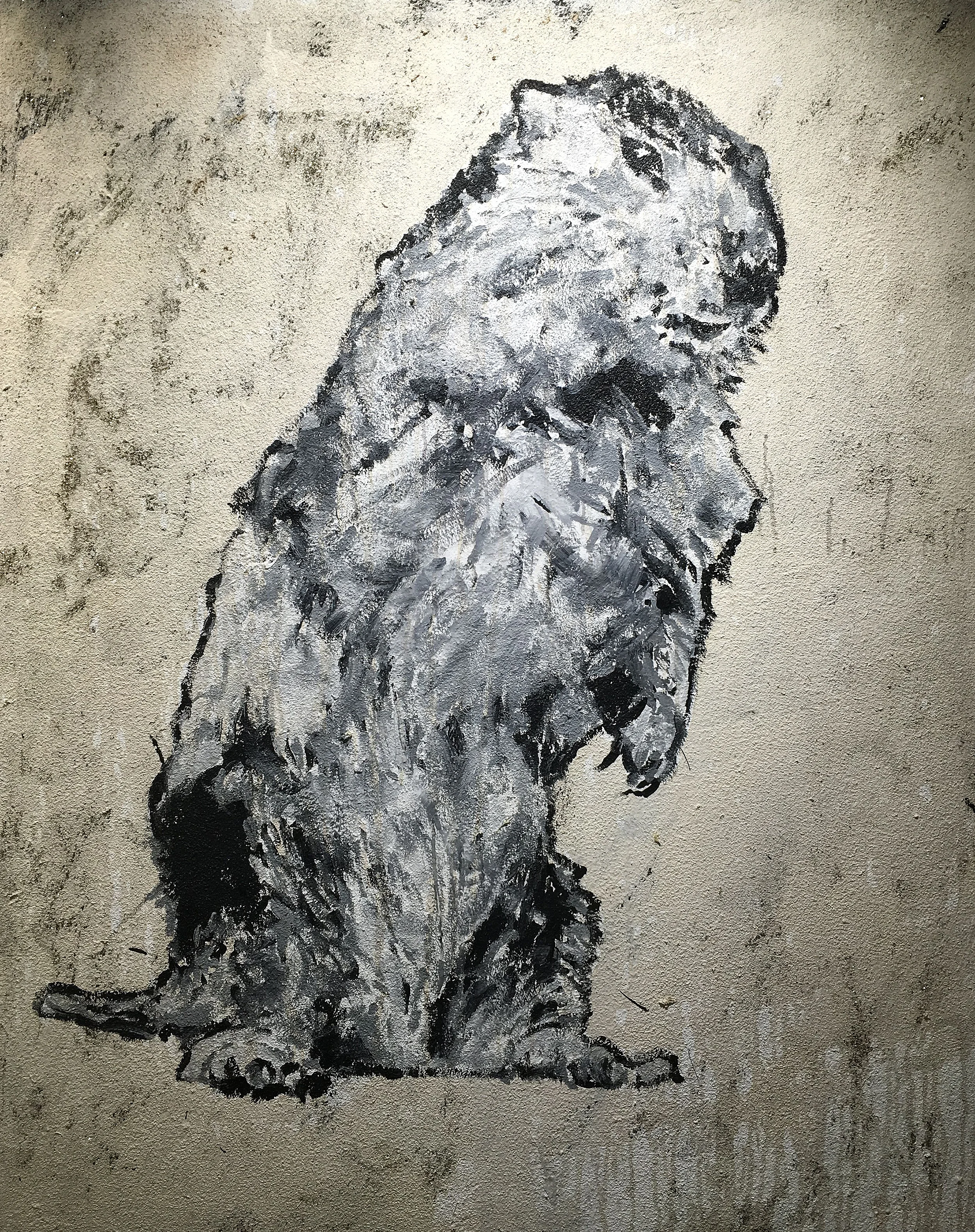 Adam Turl, The Kidnapping of Punxsutawney Phil II, acrylic, glitter and coffee on canvas (Kick the Cat)