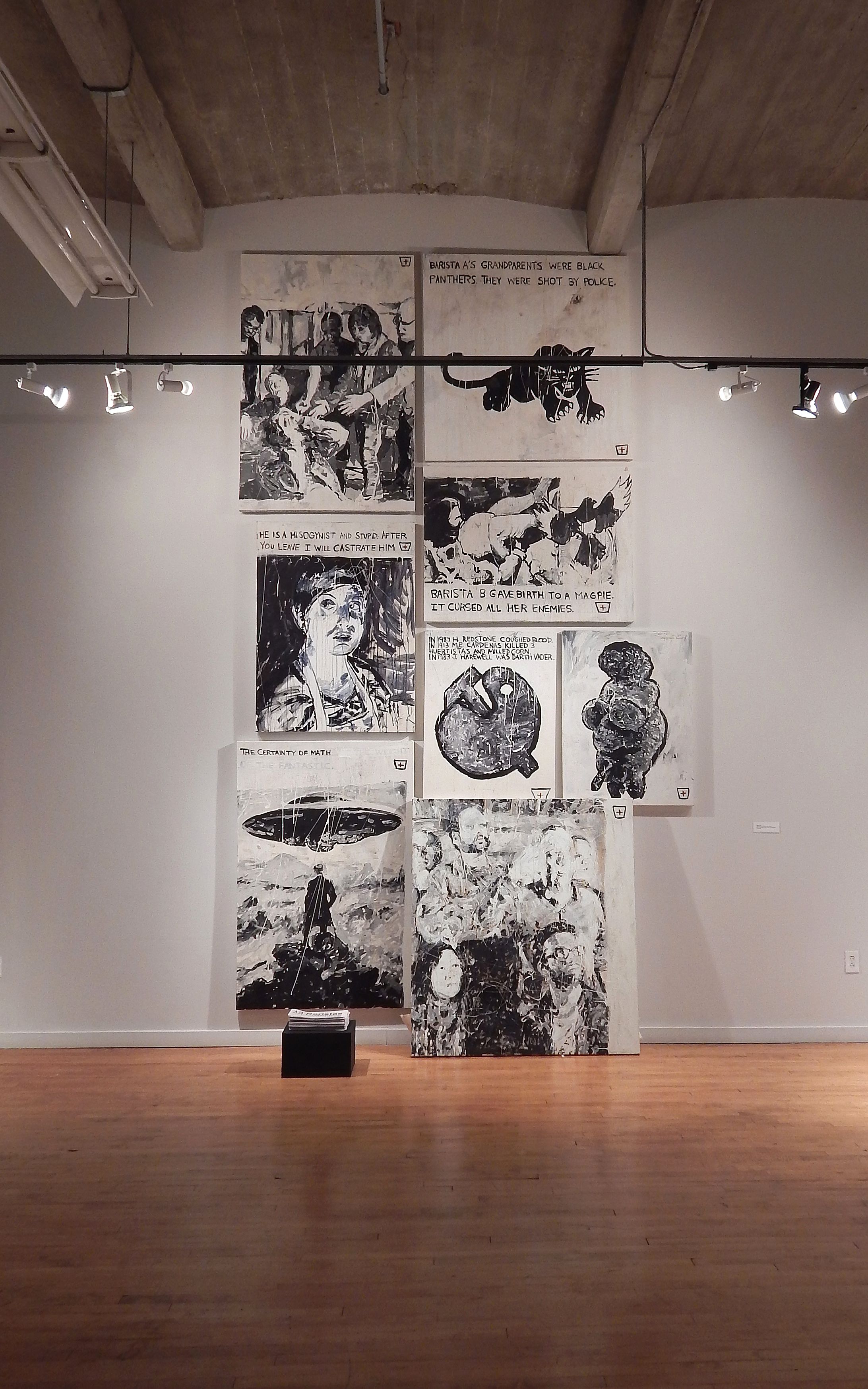 Adam Turl, "13 Baristas," salon-version, Des Lee Gallery. St. Louis, Missouri, 2015