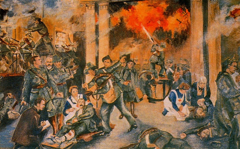 Walter Paget's Birth of the Irish Republic , depicting the seizure and siege of the General Post Office