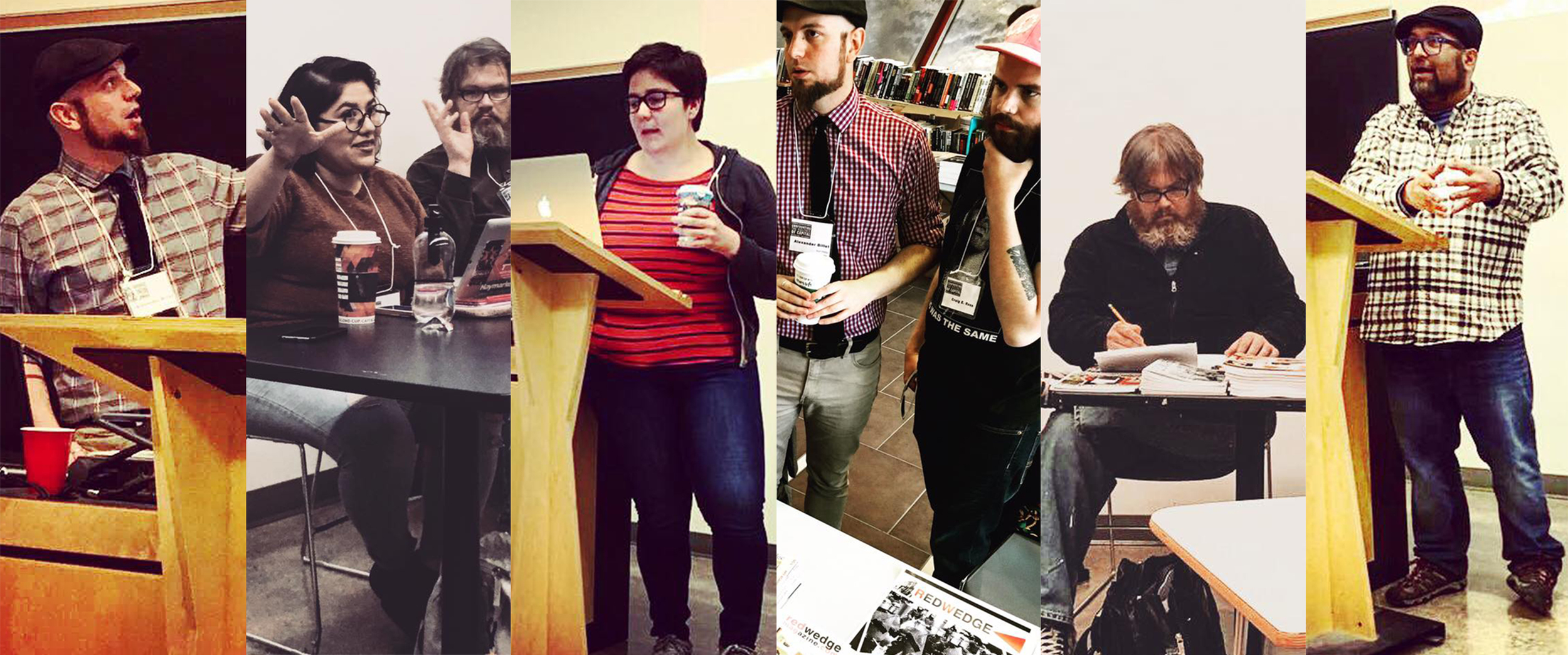 Red Wedge editors, writers, contributors and friends at Historical Materialism Toronto: Alex Billet, Crystal Stella Becerril, Trish Kahle, Craig E. Ross, A. Turl, Jordy Cummings.