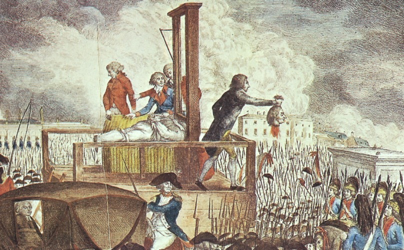 Execution of Louis XVI copperplate engraving, 1793, by Georg Heinrich Sieveking.