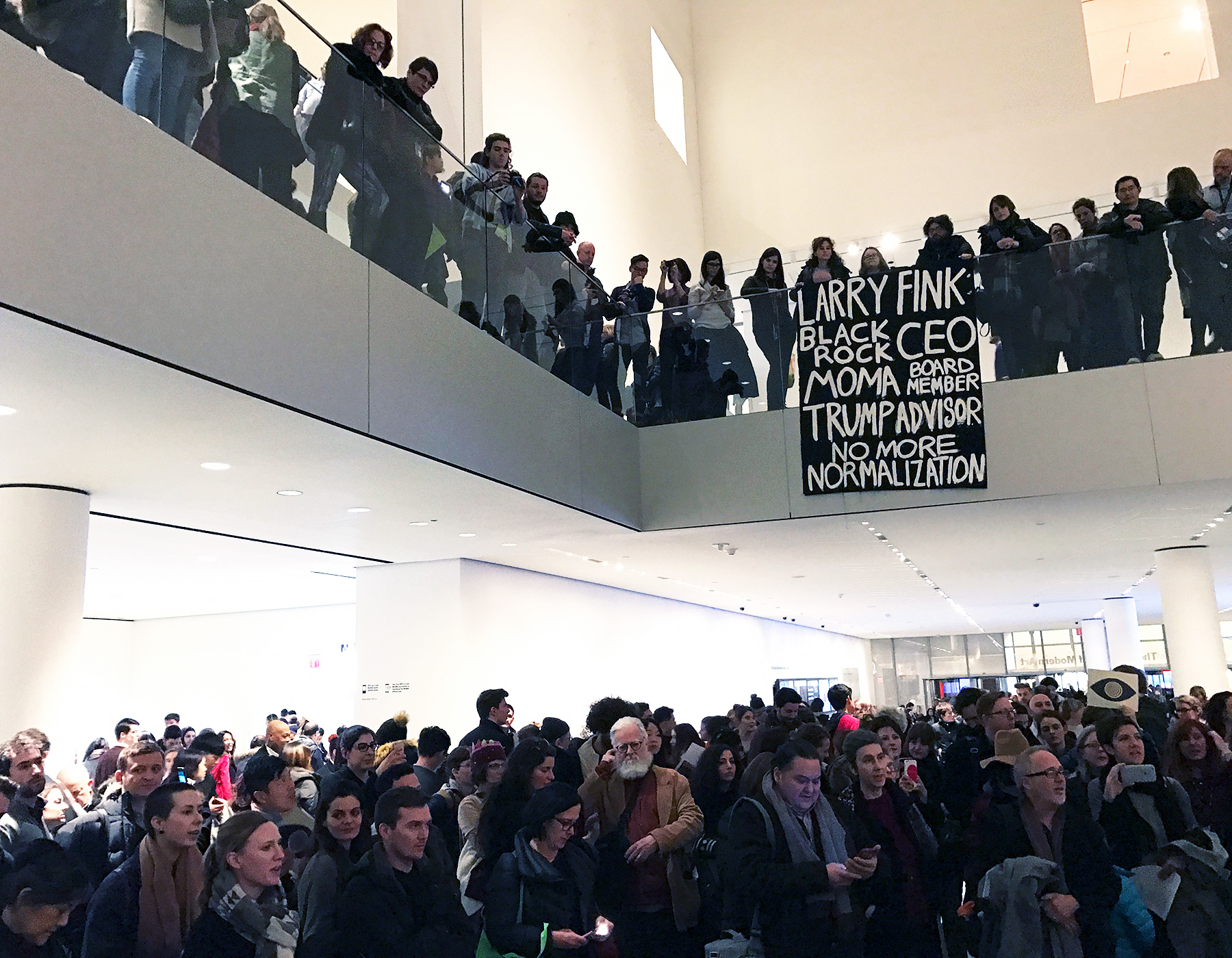 February 17 protest at MoMA (photo: Adam Turl)