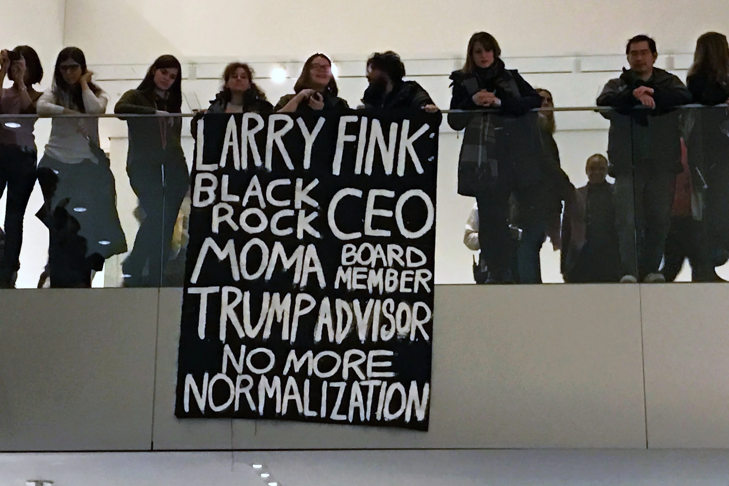 February 17 protest at MoMA (photo: Adam Turl)