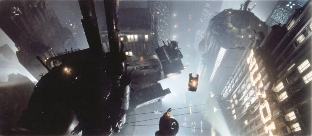 The cityscape of Blade Runner.