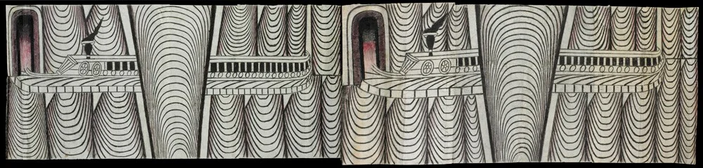 Martín Ramírez, Untitled (Trains and Tunnels), A, B (1960–63)