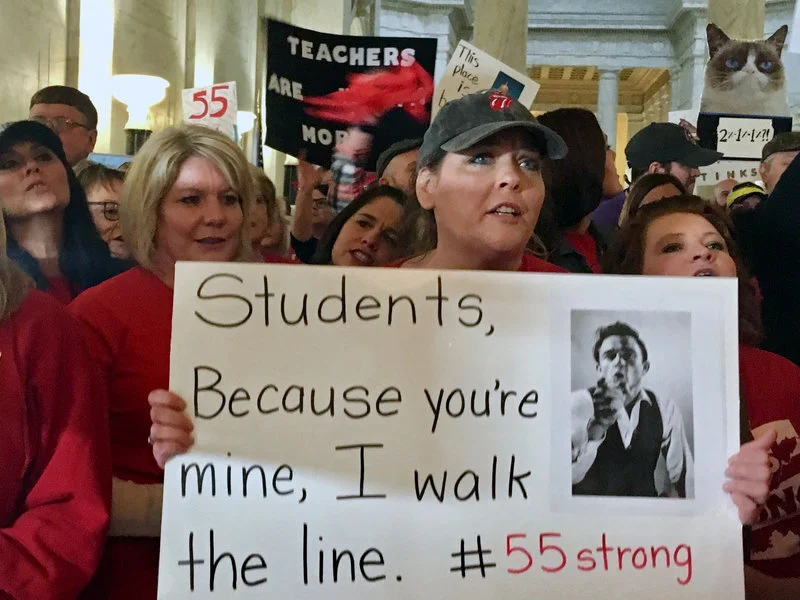 One of many creative signs at this past spring’s West Virginia teachers strike.