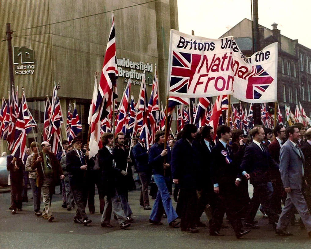 The National Front marches in Yorkshire in the 1970s.