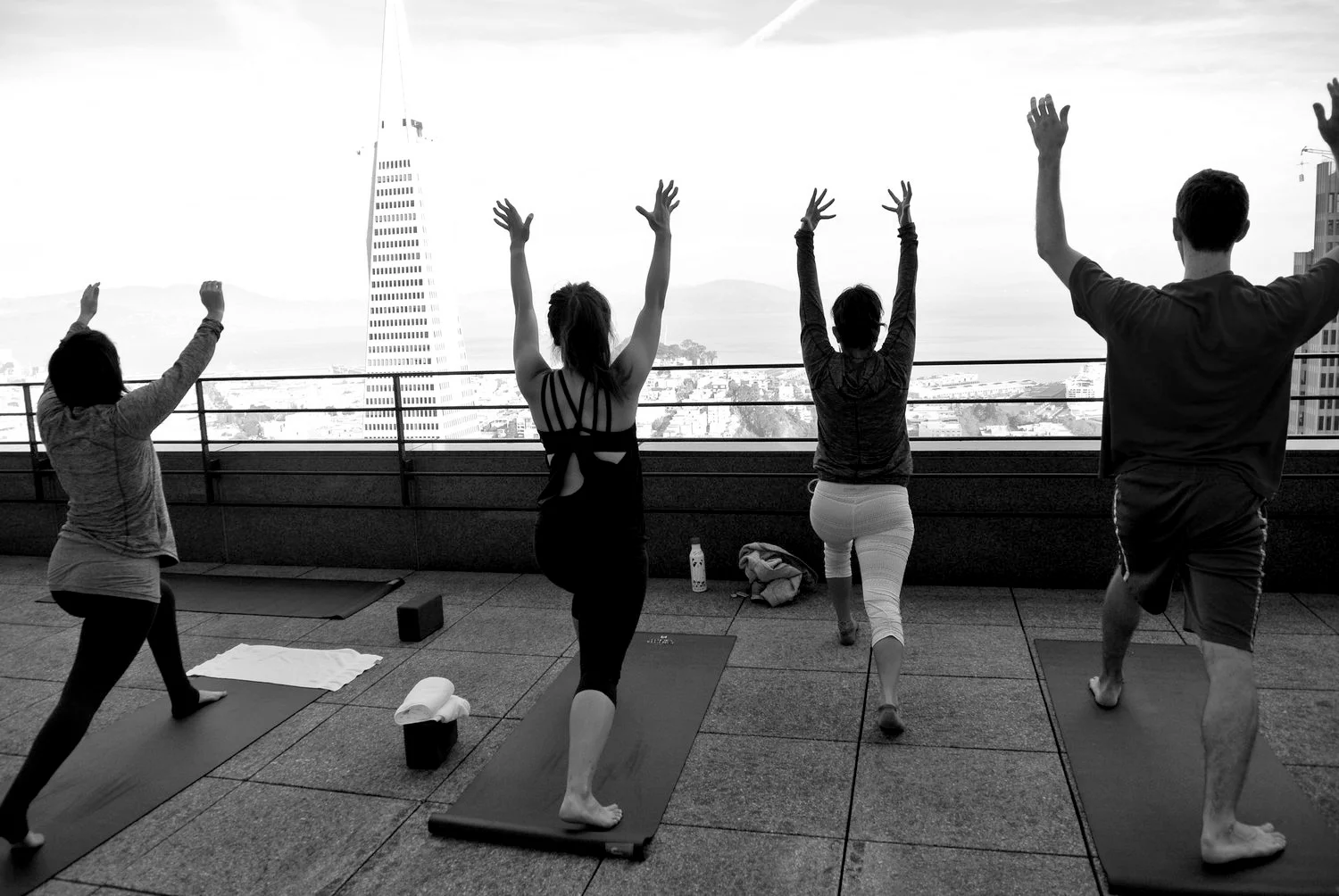 Rooftop yoga in the now utterly unaffordable San Francisco