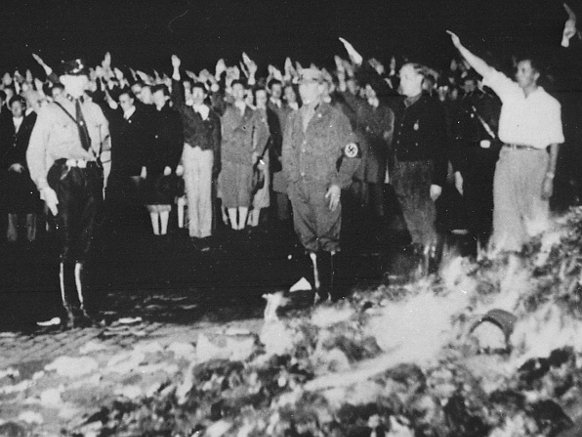 Nazi book burning in 1933