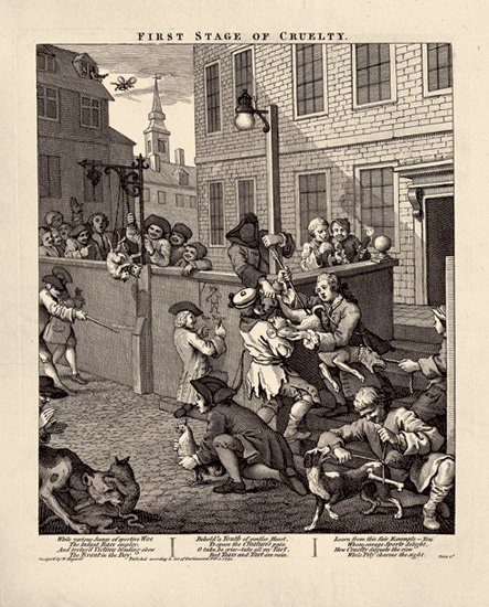 William Hogarth, The Four Stages of Cruelty #1 , engraving (1751)
