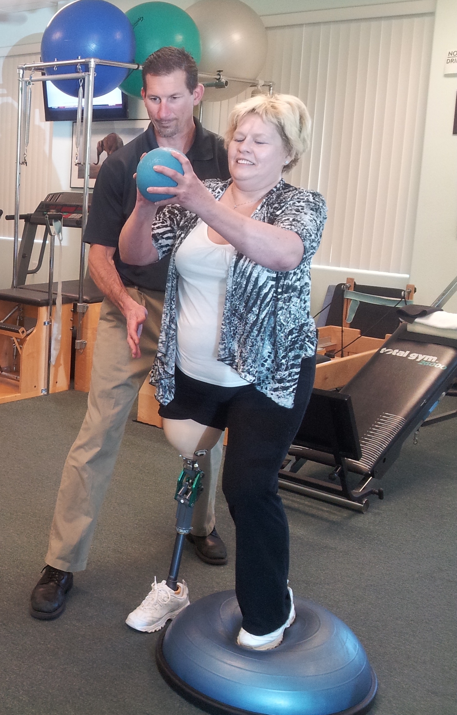 Amputee balance training.