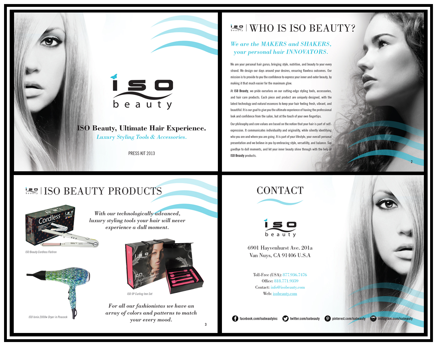 The press kit is cohesive with the website & other printed materials. For use mainly online & as a quick “get to know us” email solution.